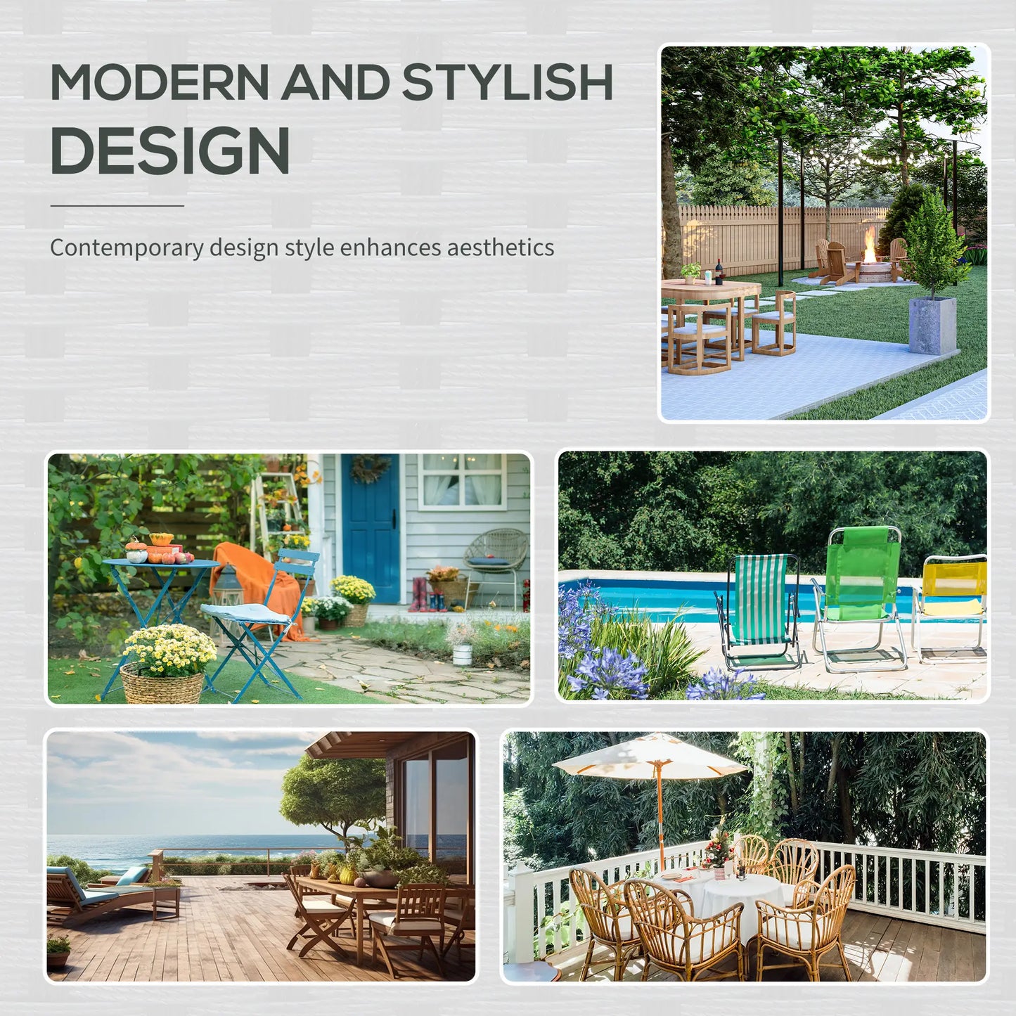 Outsunny 8-Seater Garden Rattan Furniture