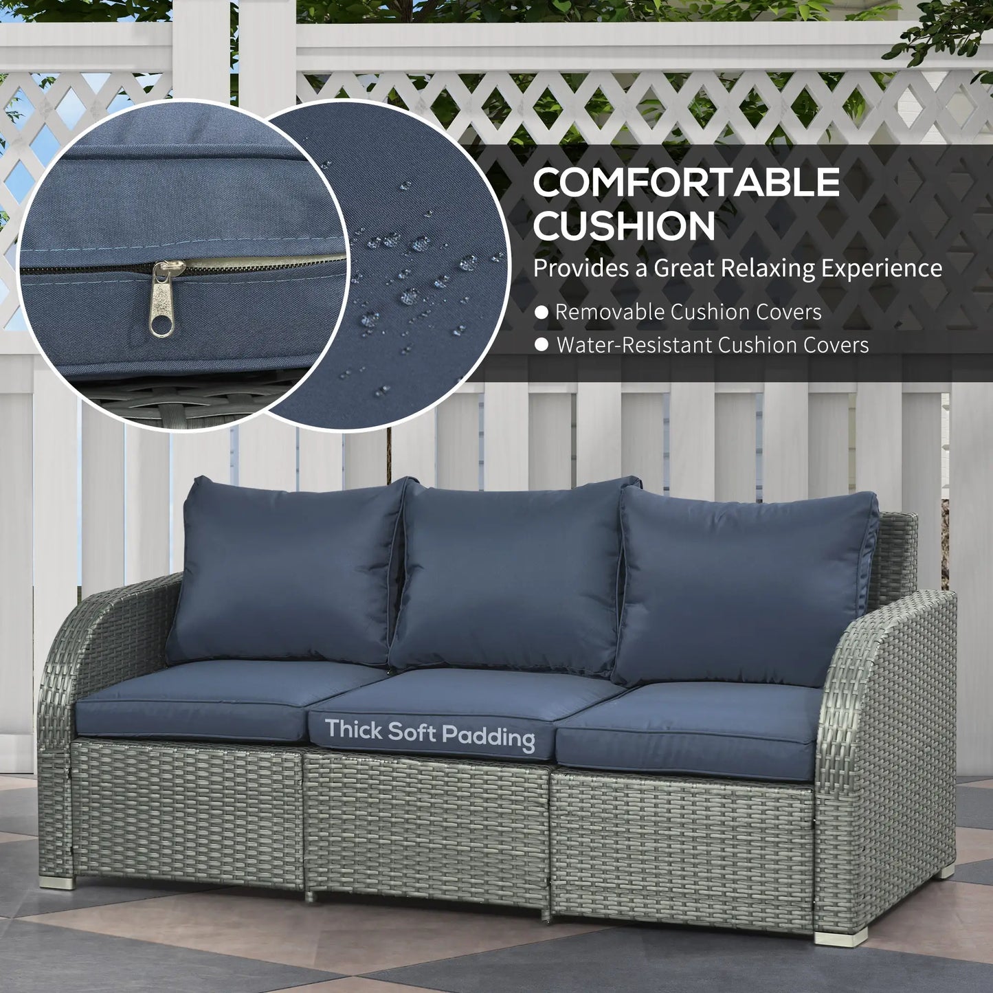 Outsunny Six-piece Outdoor Rattan Dining Set