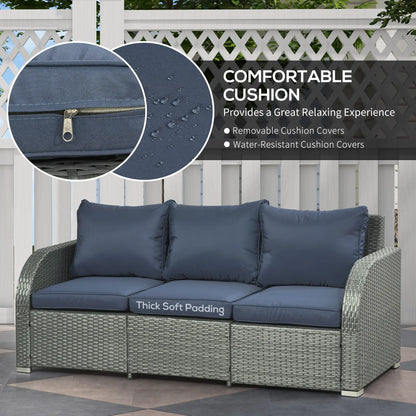 Outsunny Six-piece Outdoor Rattan Dining Set