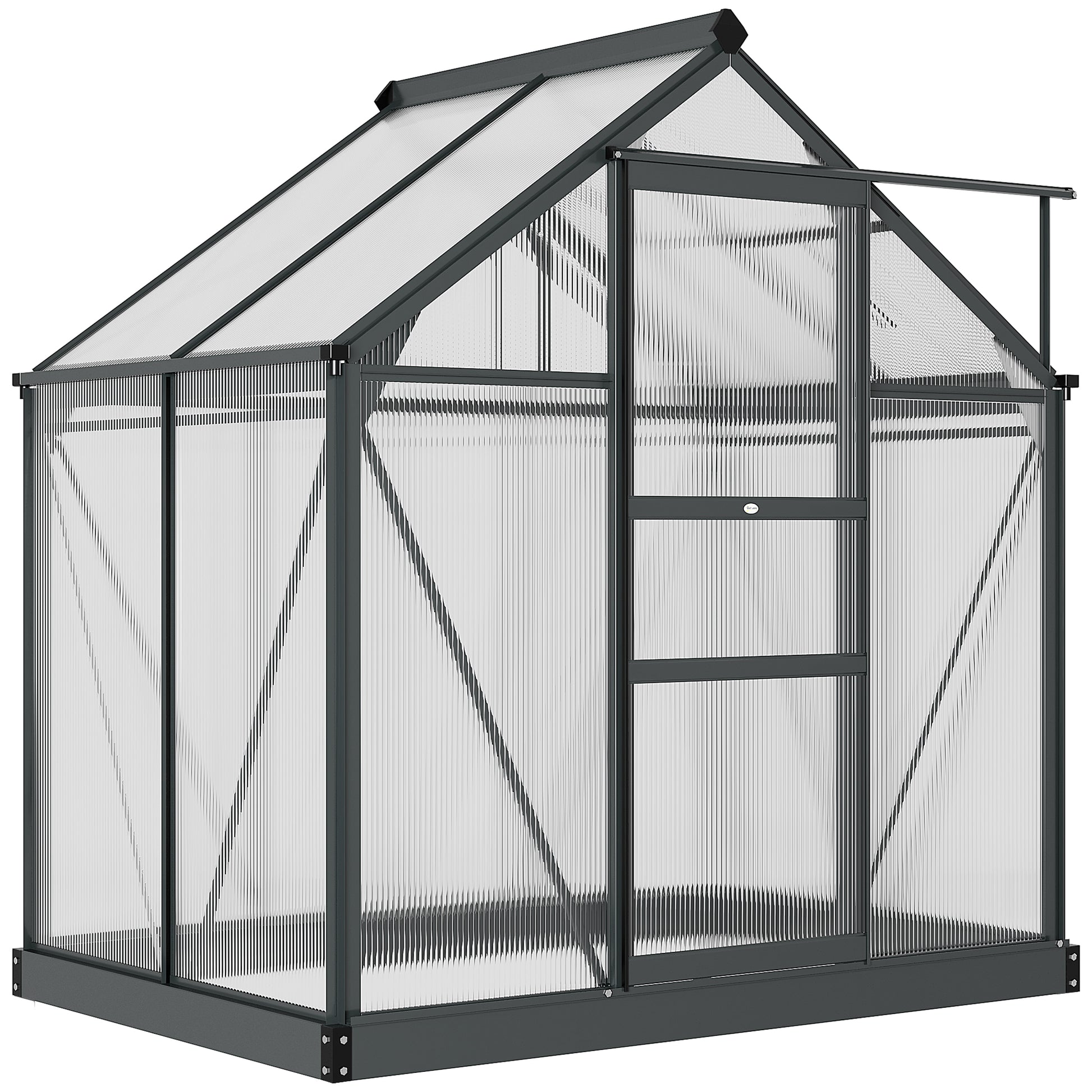 Polycarbonate Walk-In Garden Greenhouse Aluminium Frame Slide Door Window