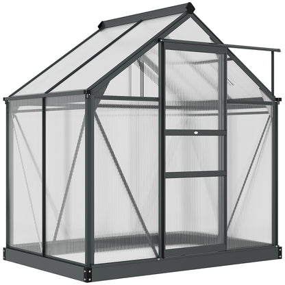 Polycarbonate Walk-In Garden Greenhouse Aluminium Frame Slide Door Window