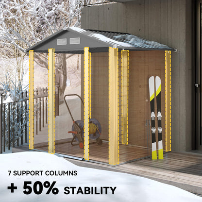 Garden Shed Tool Storage Overlap Construction Sliding Door Brown Wood Grain