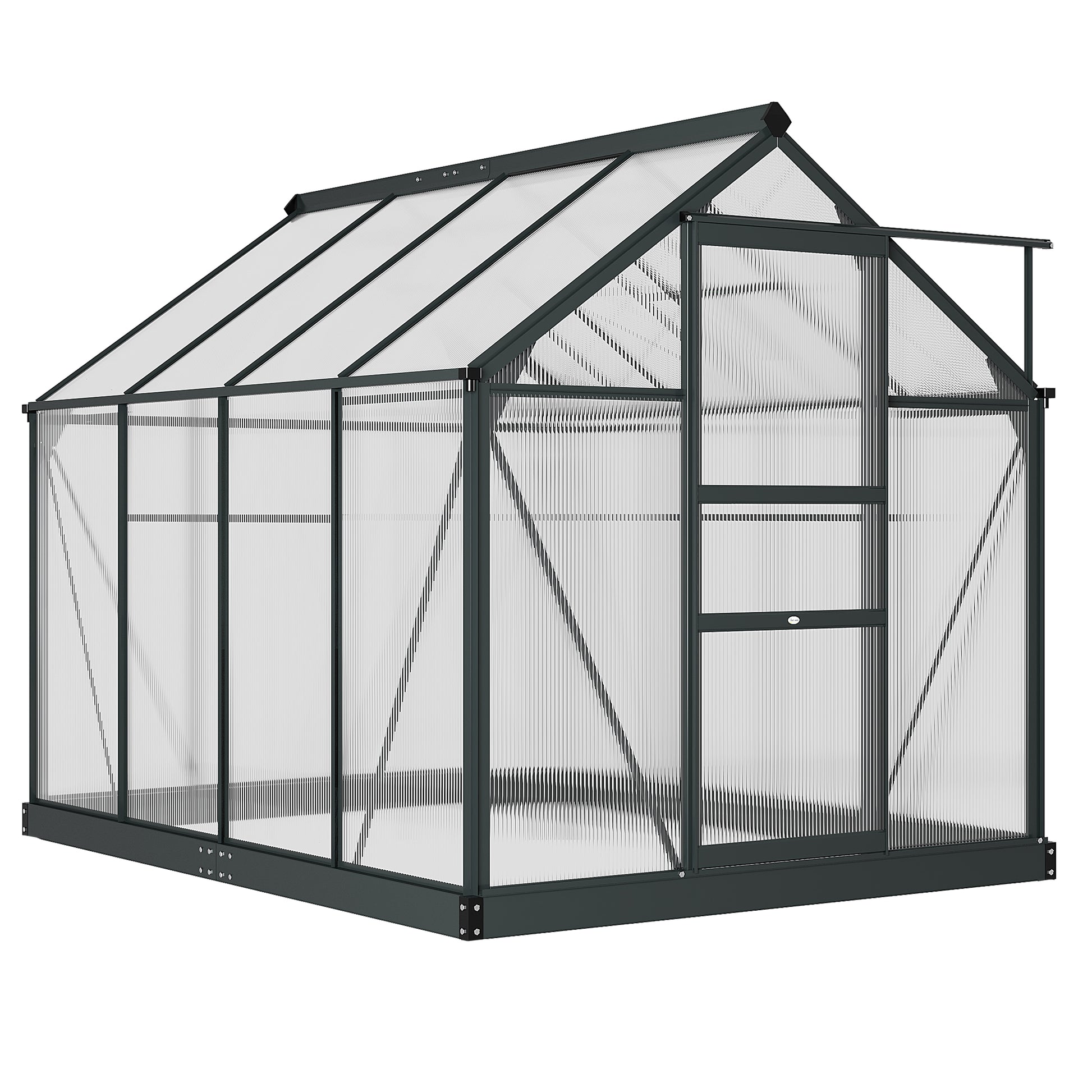 Polycarbonate Walk-In Garden Greenhouse Aluminium Frame Slide Door Window