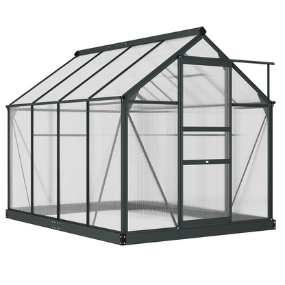 Polycarbonate Walk-In Garden Greenhouse Aluminium Frame Slide Door Window