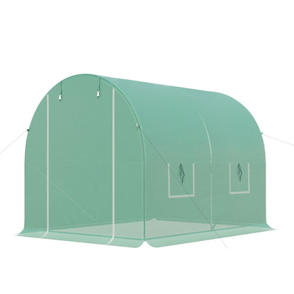 Greenhouse Polytunnel Flower Walk-In Shed Growing Steel Outdoor W/ Zipped Door