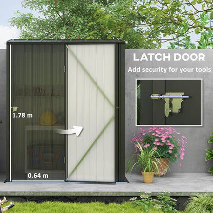 Outdoor Storage Shed Steel Garden Shed W/ Lockable Door for Garden