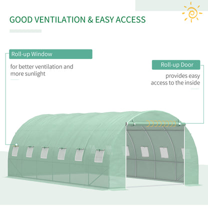 Greenhouse Polytunnel Flower Walk-In Shed Growing Steel Outdoor W/ Zipped Door