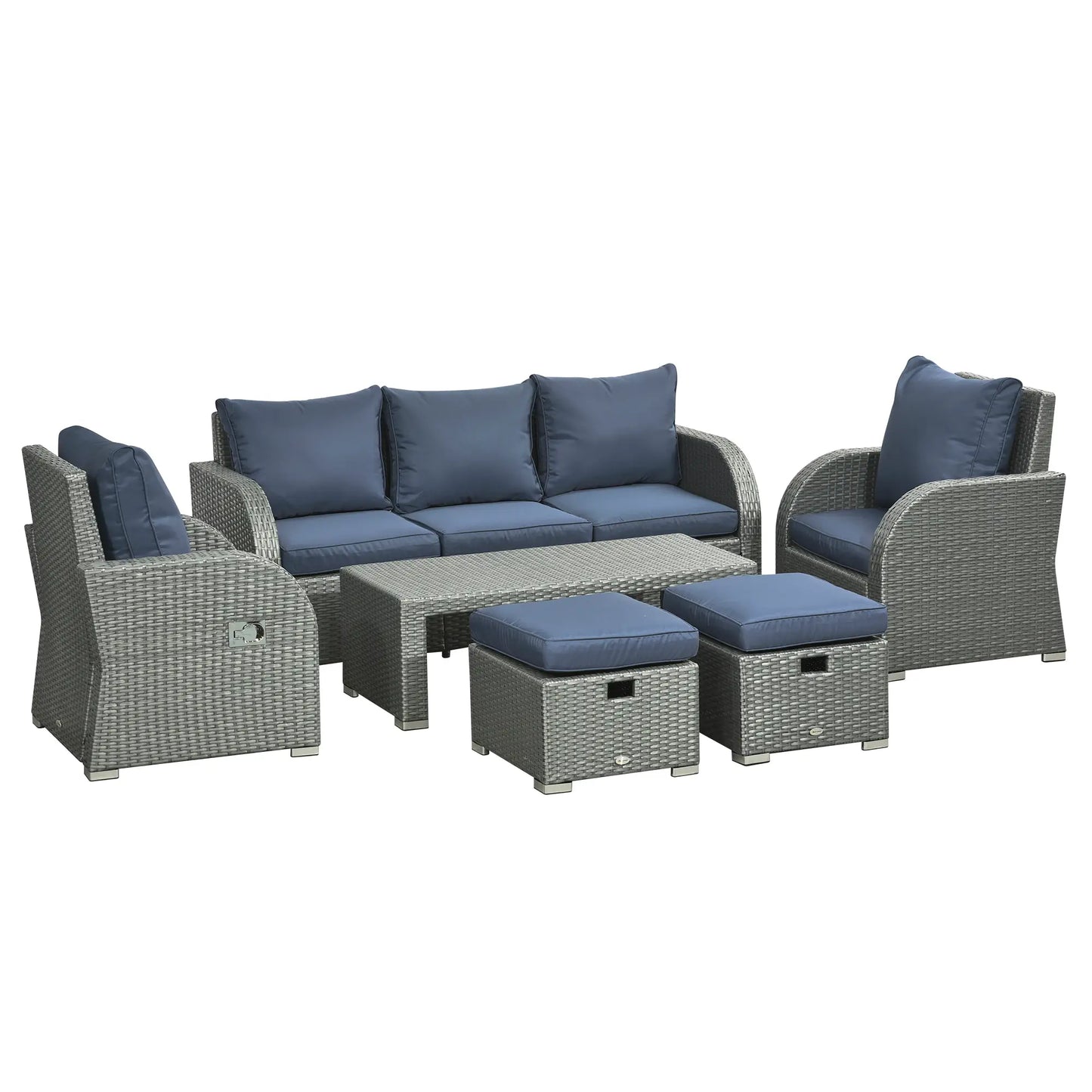 Outsunny Six-piece Outdoor Rattan Dining Set