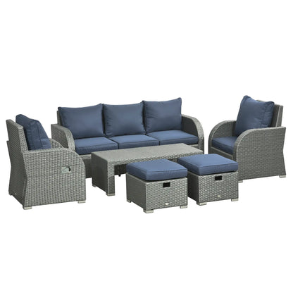 Outsunny Six-piece Outdoor Rattan Dining Set