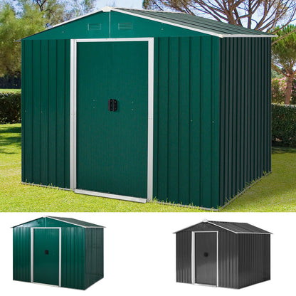 Garden Storage Shed with Ventilation Double Sliding Door Outdoor Tool Box