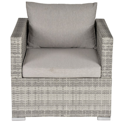 Garden Outdoor Rattan Corner Sofa,Single Sofa,Coffee Table Grey/Deep Grey