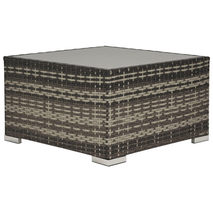 Garden Outdoor Rattan Corner Sofa,Single Sofa,Coffee Table Grey/Deep Grey