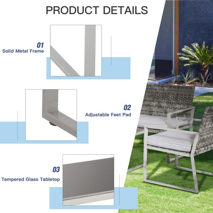 4-Piece Deluxe Outdoor Patio PE Rattan Wicker Sofa Chaise Lounge Furniture Set