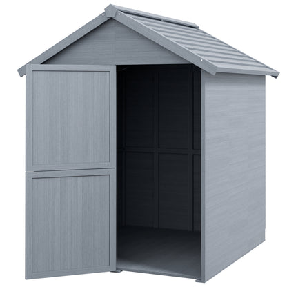 6 X 6.5FT Wooden Shed, Outdoor Storage Shed with Floor and Clear Window