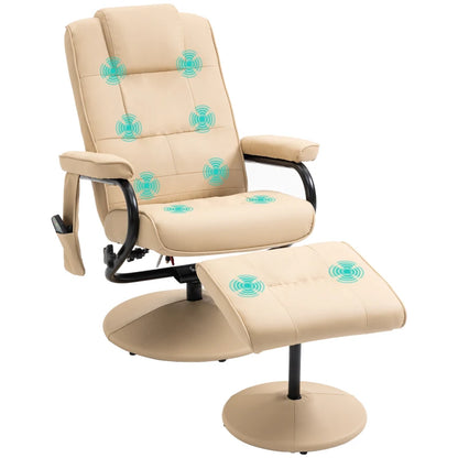 HOMCOM Swivel Recliner Chair and Footstool