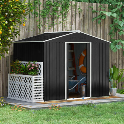 Garden Storage Shed with Ventilation Double Sliding Door Outdoor Tool Box