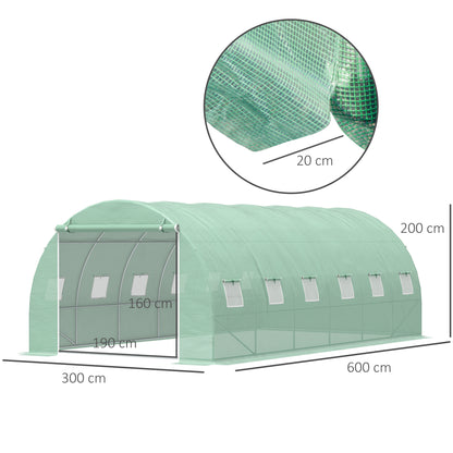 Greenhouse Polytunnel Flower Walk-In Shed Growing Steel Outdoor W/ Zipped Door