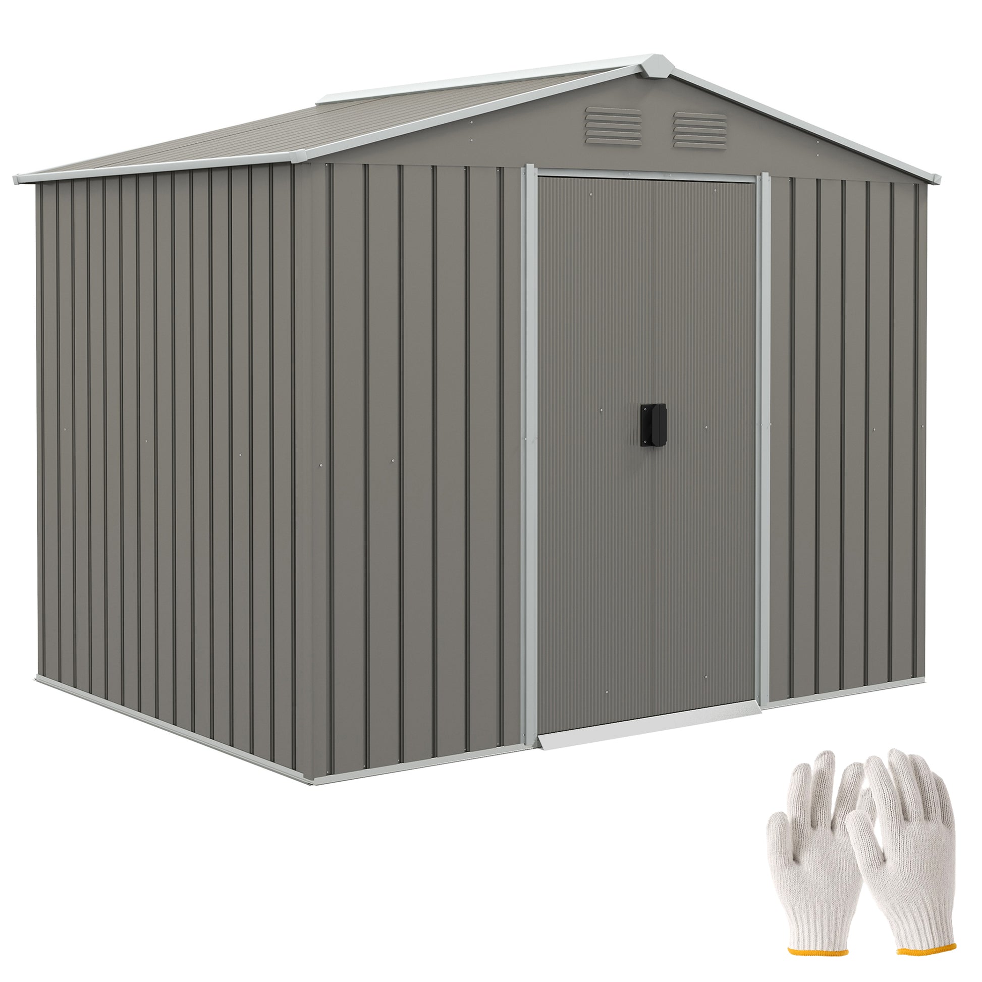 Garden Storage Shed with Ventilation Double Sliding Door Outdoor Tool Box
