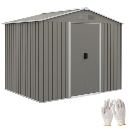 Garden Storage Shed with Ventilation Double Sliding Door Outdoor Tool Box