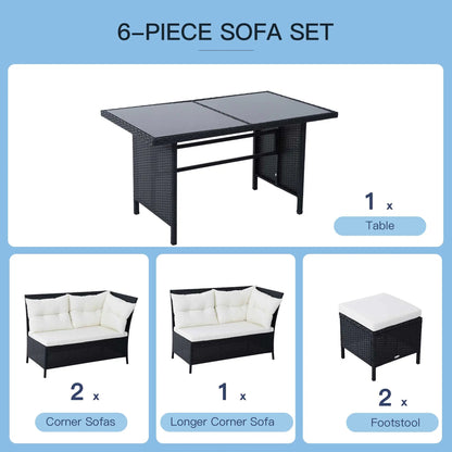 Outsunny 8-Seater Garden Rattan Furniture
