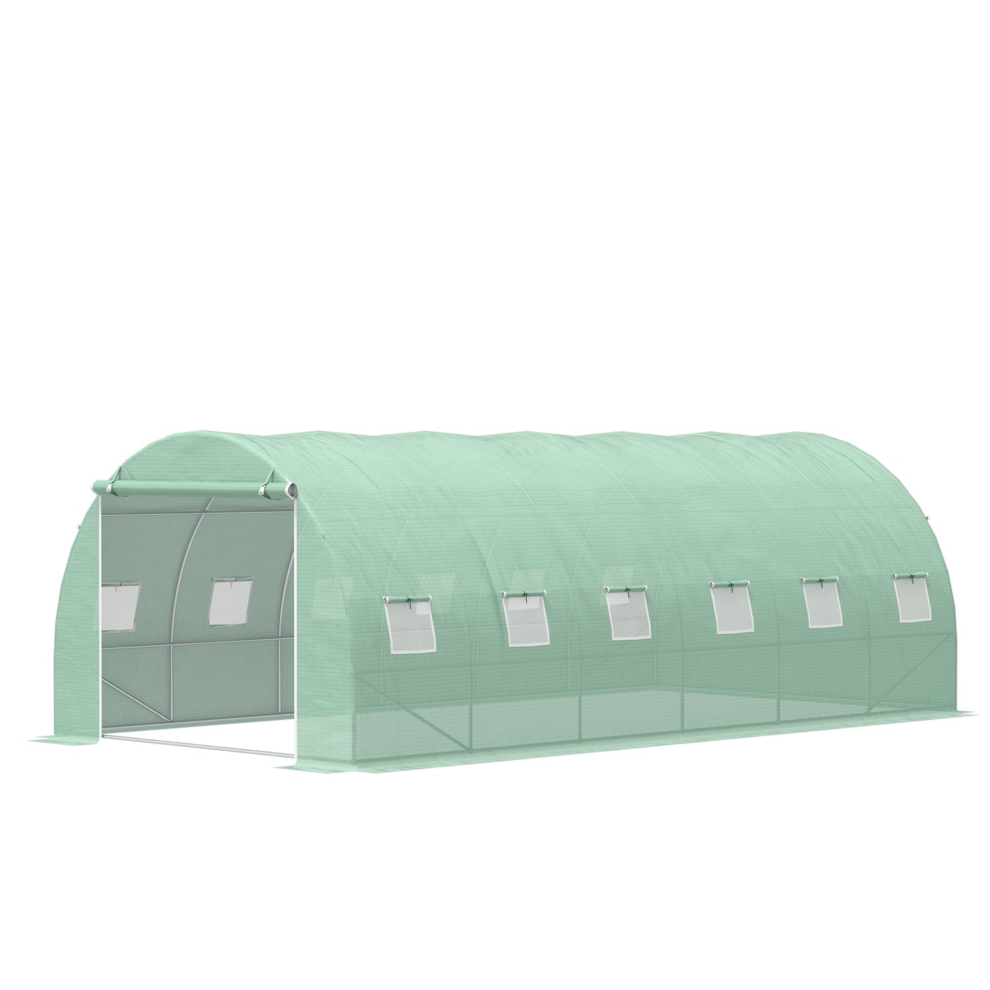 Greenhouse Polytunnel Flower Walk-In Shed Growing Steel Outdoor W/ Zipped Door