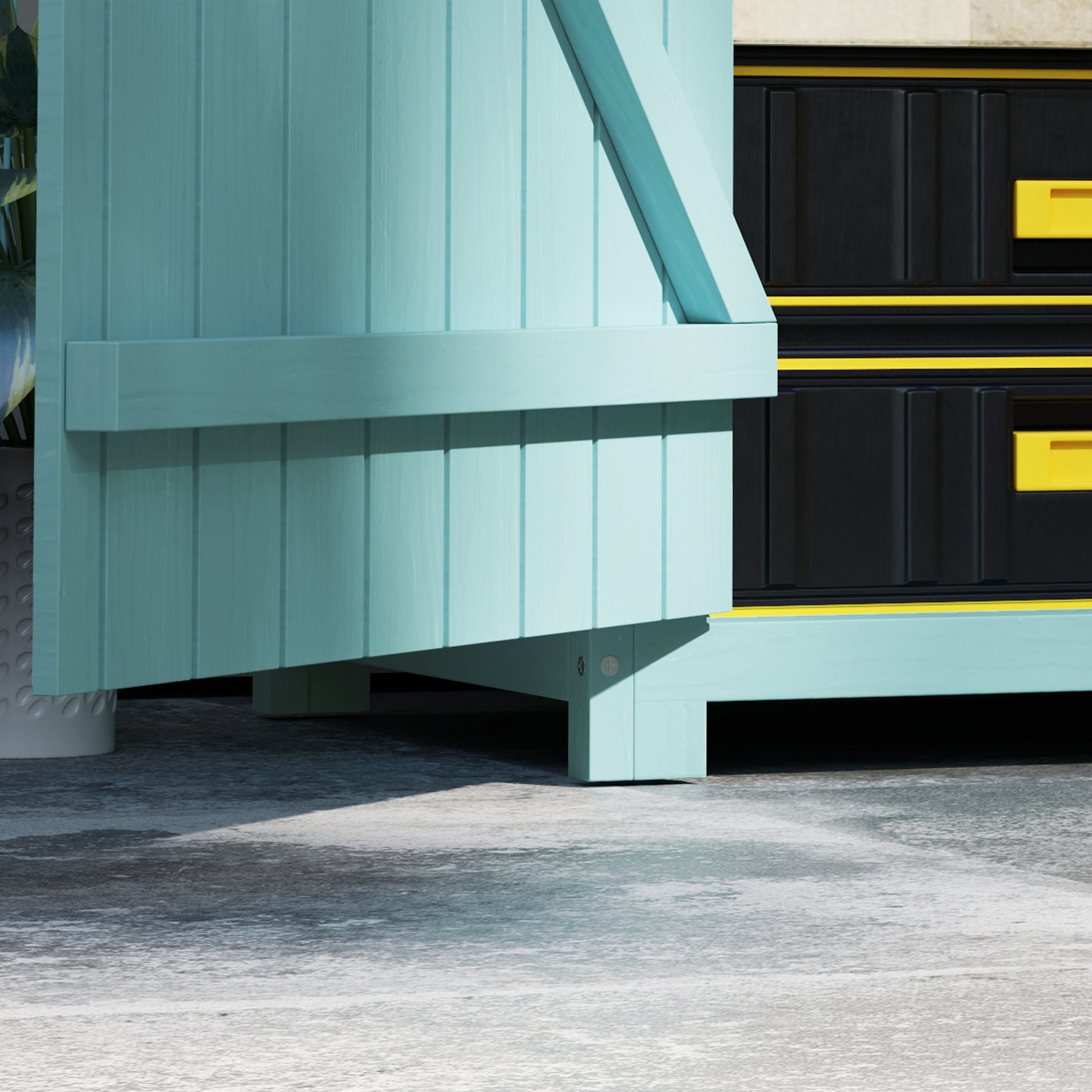 Garden Storage Shed 3 Utility Shelf Tool House W/ Asphalt Roof Lockabke Door