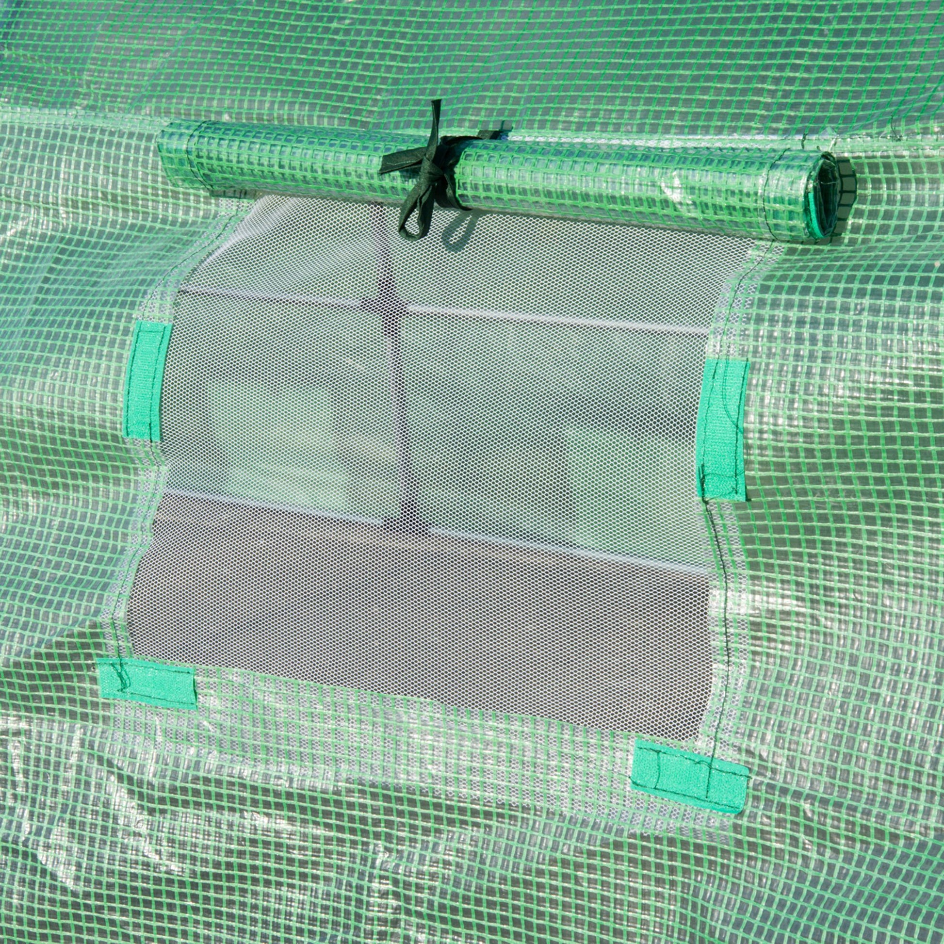 Greenhouse Polytunnel Flower Walk-In Shed Growing Steel Outdoor W/ Zipped Door
