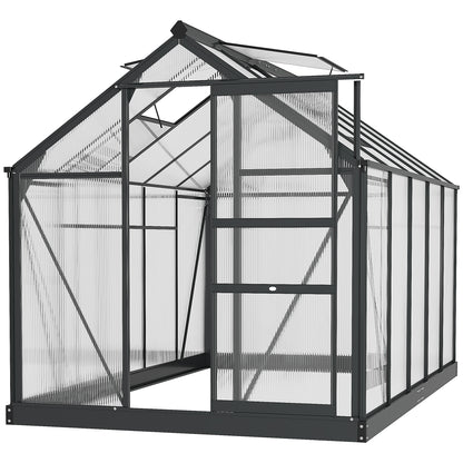 Polycarbonate Walk-In Garden Greenhouse Aluminium Frame Slide Door Window