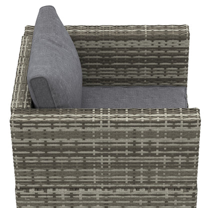 Garden Outdoor Rattan Corner Sofa,Single Sofa,Coffee Table Grey/Deep Grey