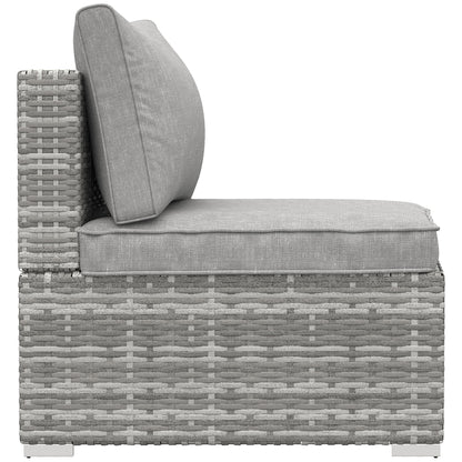 Garden Outdoor Rattan Corner Sofa,Single Sofa,Coffee Table Grey/Deep Grey
