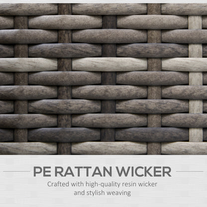 Garden Outdoor Rattan Corner Sofa,Single Sofa,Coffee Table Grey/Deep Grey
