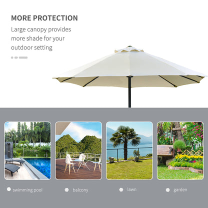 4.4M Double-Sided Sun Umbrella Patio Parasol with LED Solar Lights for Garden