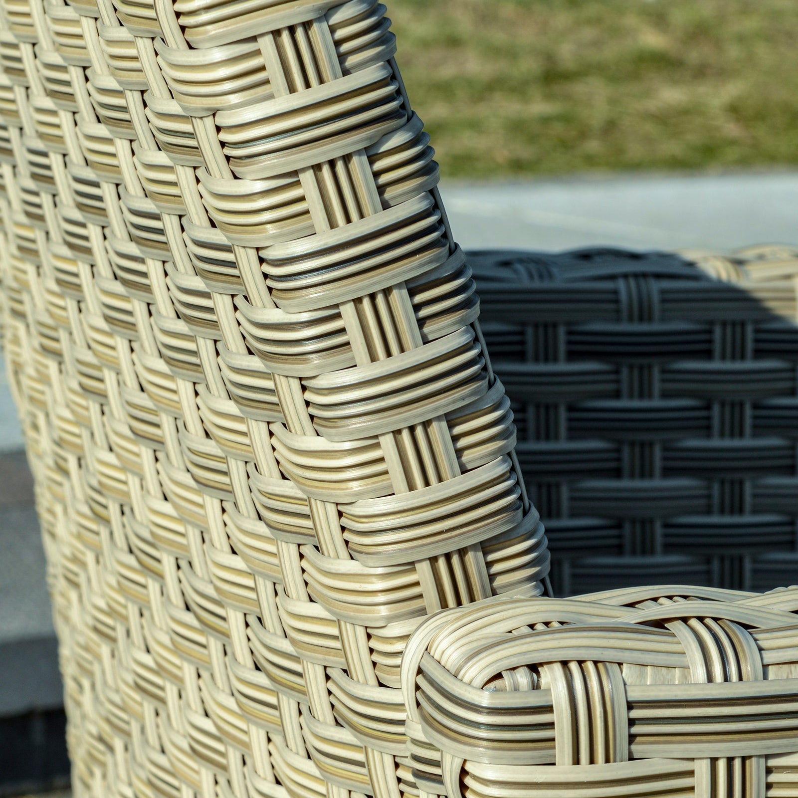 4 Pieces Patio PE Rattan Wicker Sofa Set, Outdoor Conversation Furniture Set