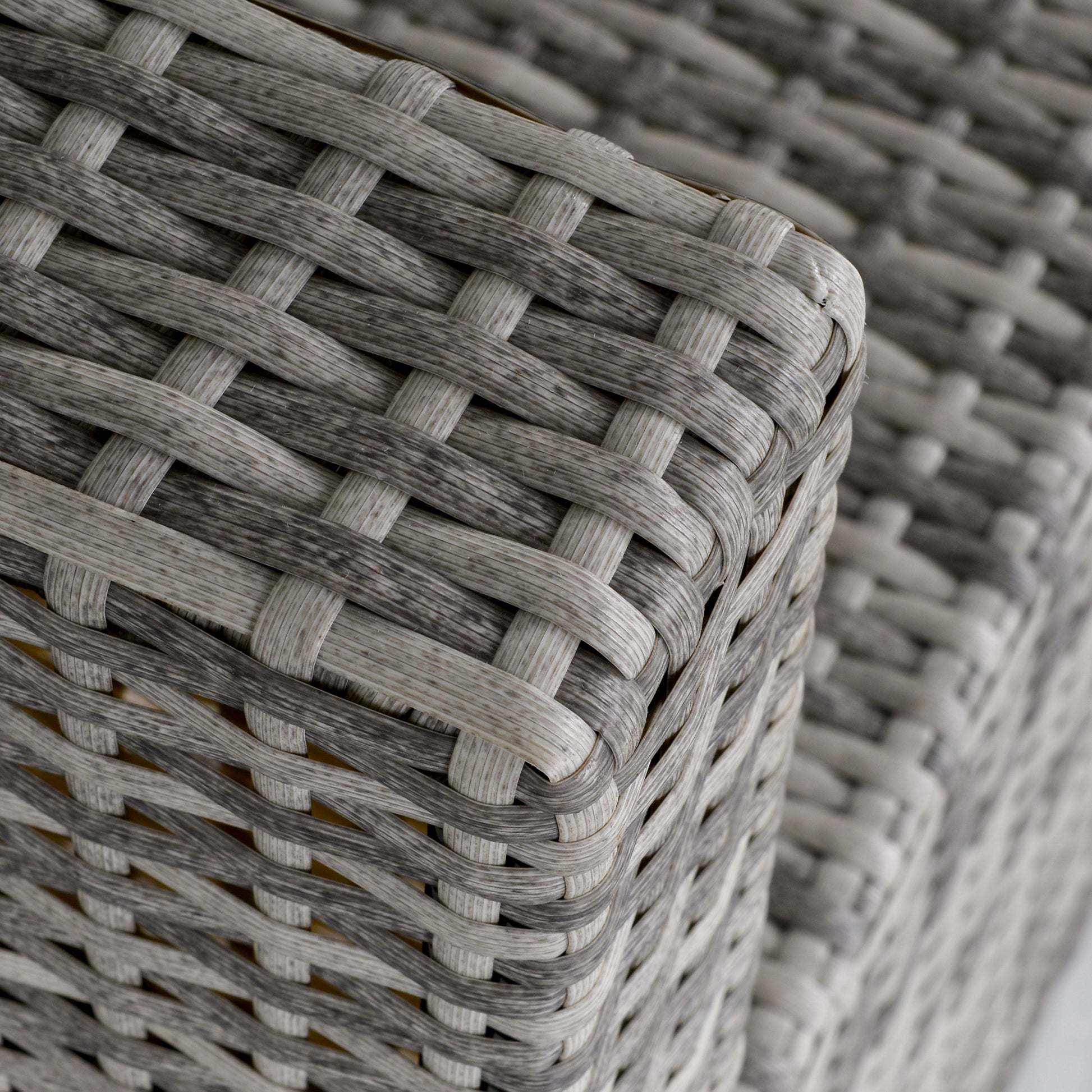 Garden Outdoor Rattan Corner Sofa,Single Sofa,Coffee Table Grey/Deep Grey