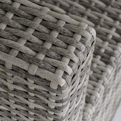 Garden Outdoor Rattan Corner Sofa,Single Sofa,Coffee Table Grey/Deep Grey