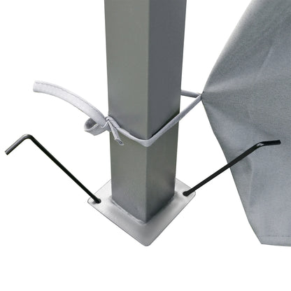 4M X 3(M)Garden Gazebo, Double Roof Outdoor Gazebo Canopy Shelter with Curtains, Solid Steel Frame