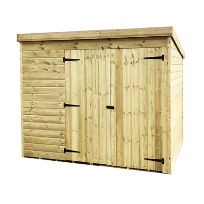 Tonks 8 X 7 Windowless Pressure Treated Tongue and Groove Pent Shed with Double Doors