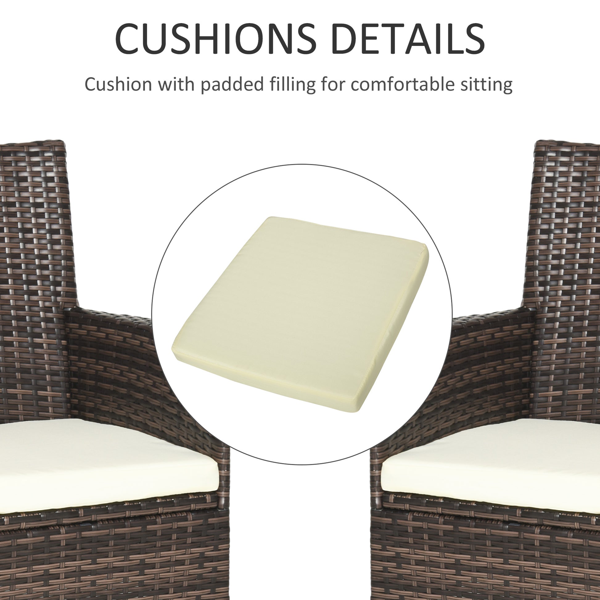 Rattan Chair Patio Sofa Chairs Set Cushioned Outdoor Rattan Furniture Armrests