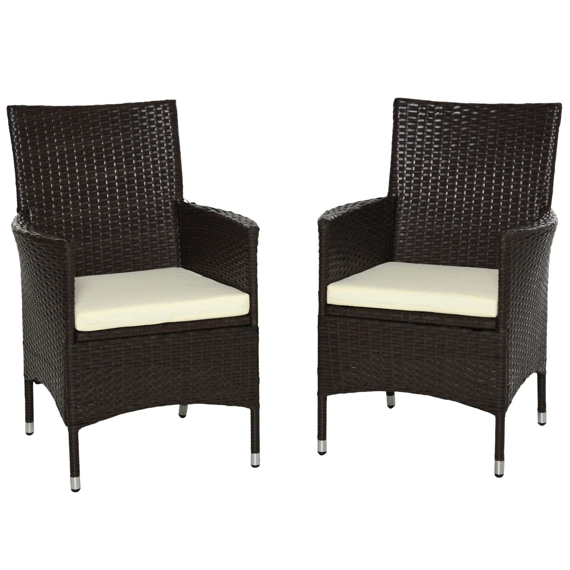 Rattan Chair Patio Sofa Chairs Set Cushioned Outdoor Rattan Furniture Armrests