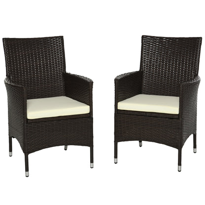 Rattan Chair Patio Sofa Chairs Set Cushioned Outdoor Rattan Furniture Armrests