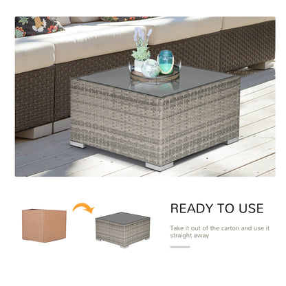 Garden Outdoor Rattan Corner Sofa,Single Sofa,Coffee Table Grey/Deep Grey
