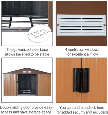 11 Ft. W X 13 Ft. D Metal Garden Shed