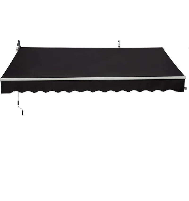 395Cm W X 250Cm D Polyester Cover Retractable Patio Awning