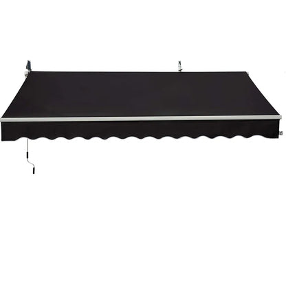 395Cm W X 250Cm D Polyester Cover Retractable Patio Awning