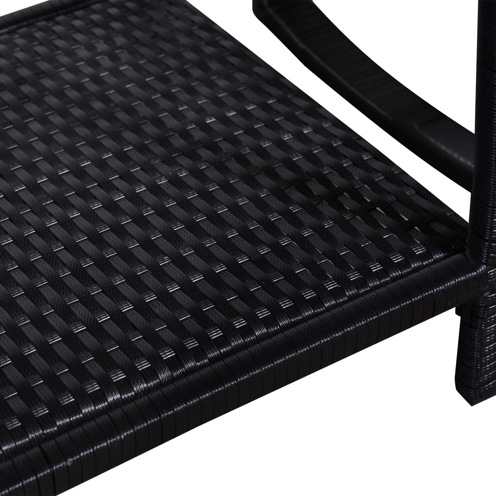 3Pcs Rattan Rocking Set Patio Bistro Table Chairs Conversation W/ Cushion