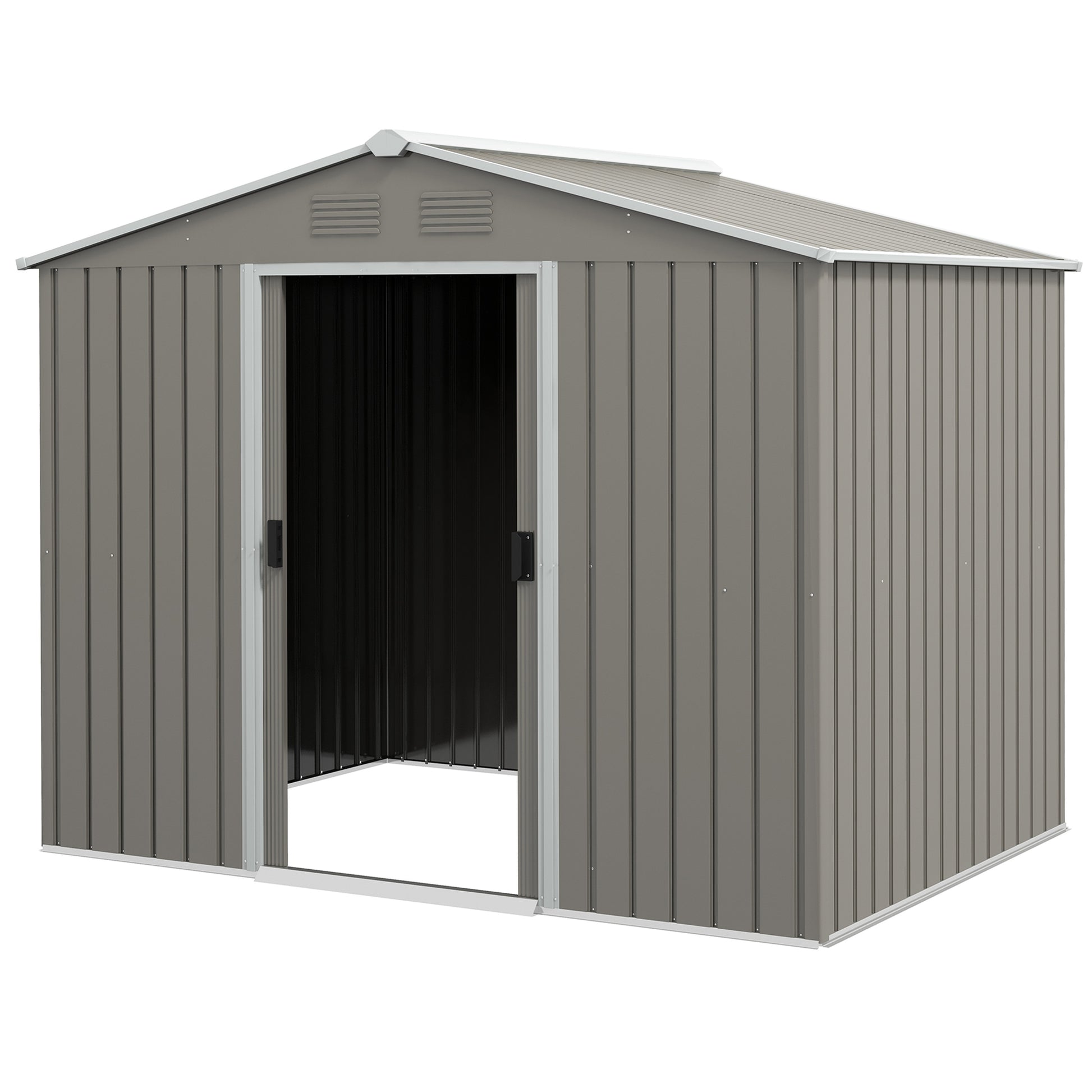 Garden Storage Shed with Ventilation Double Sliding Door Outdoor Tool Box