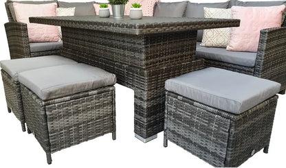 Brungardt 9 Seater Rattan Corner Sofa Set