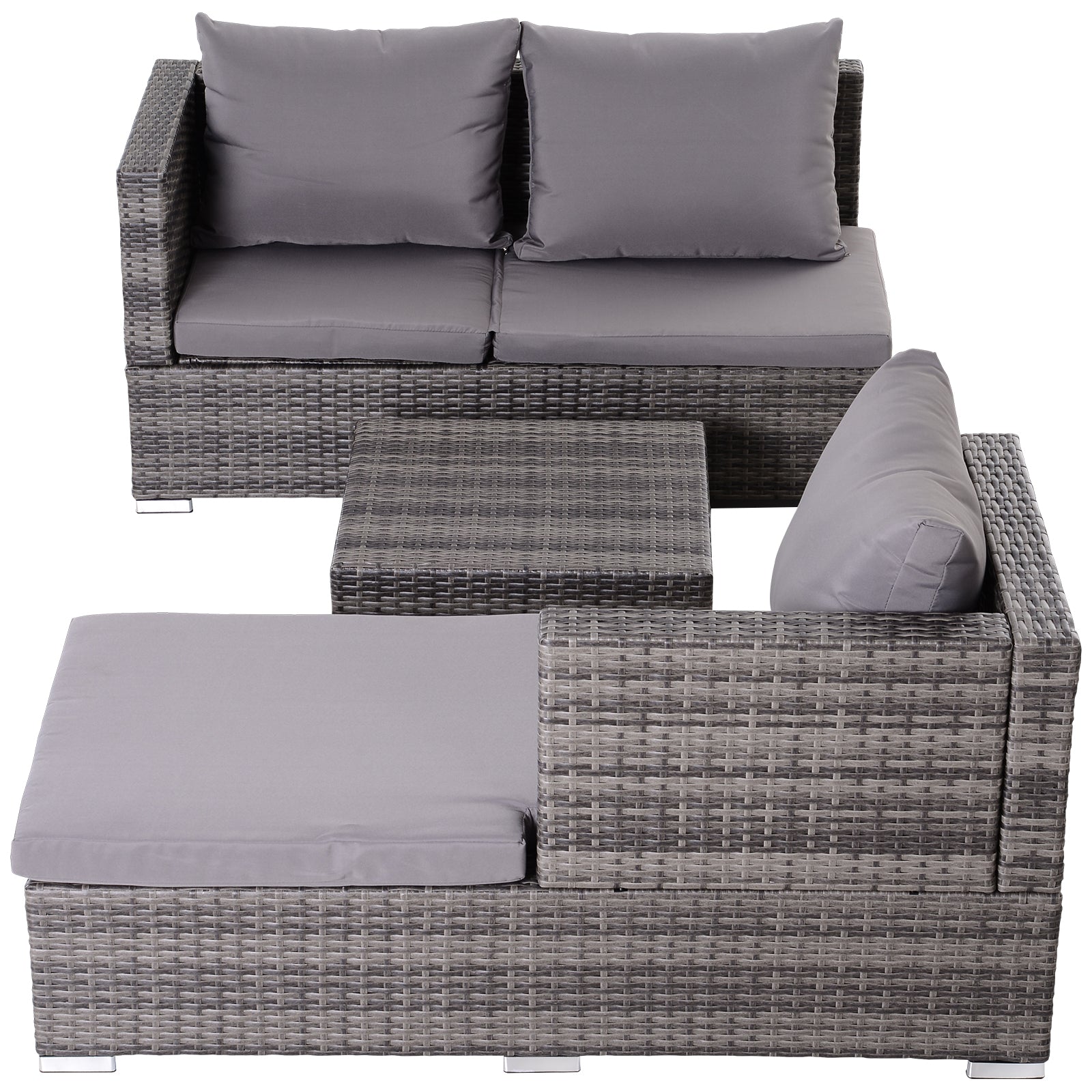 Rattan Garden Furniture Sofa Patio Conservatory Wicker W/Cushion 4-Seater