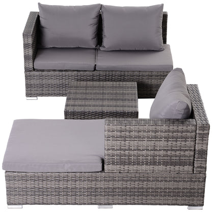 Rattan Garden Furniture Sofa Patio Conservatory Wicker W/Cushion 4-Seater