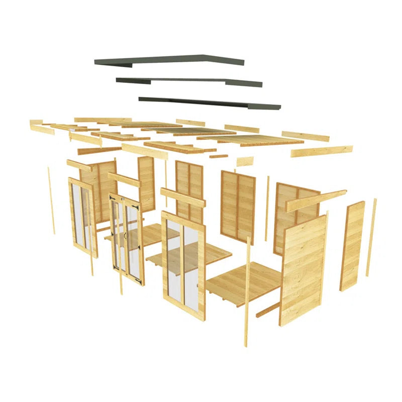 16Ft X 5Ft Pent Summer House (Full Height Window)